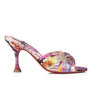 Christian Louboutin Nicol Is Back Multicolor Floral Mules